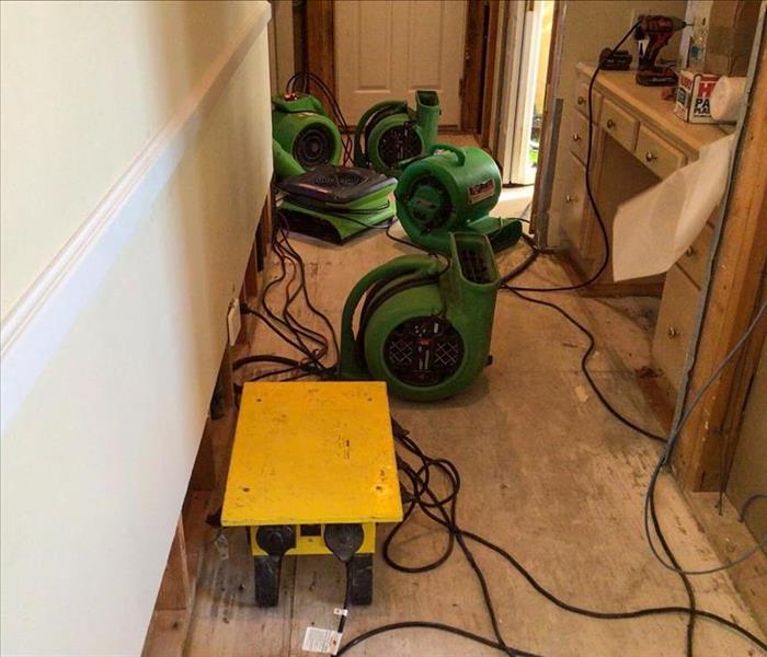 Air movers in a Prescott Valley, AZ home to dry severe water damage