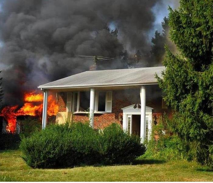 A  home on fire